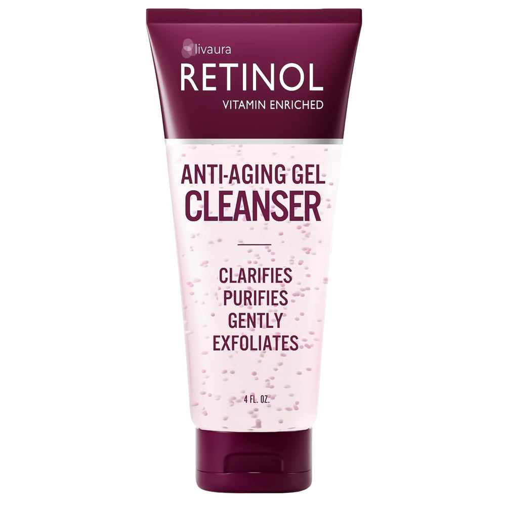 LIVAURA Retinol Gel Limpiador Antienvejecimiento limpia profundamente y prepara la piel.
