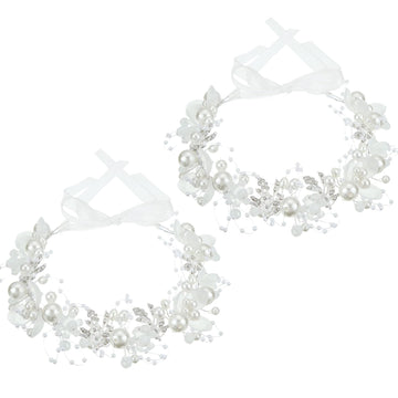 Diadema de flores con cristales Retrowavy para niñas, brillo sutil para bodas.