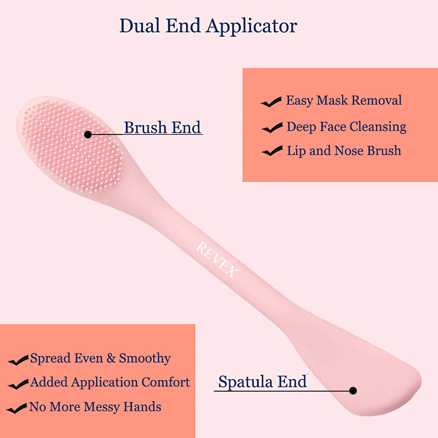 REVEX aplicador de mascarilla de silicona de dos piezas, versátil