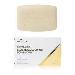 REVITALE Jabón exfoliante con ácido salicílico y azufre para una piel más clara y suave.