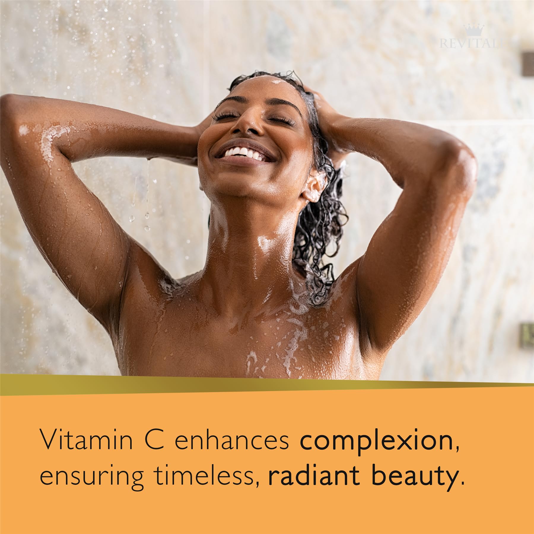 REVITALE Jabón Retinol Avanzado con vitamina C para tono uniforme y brillo natural.