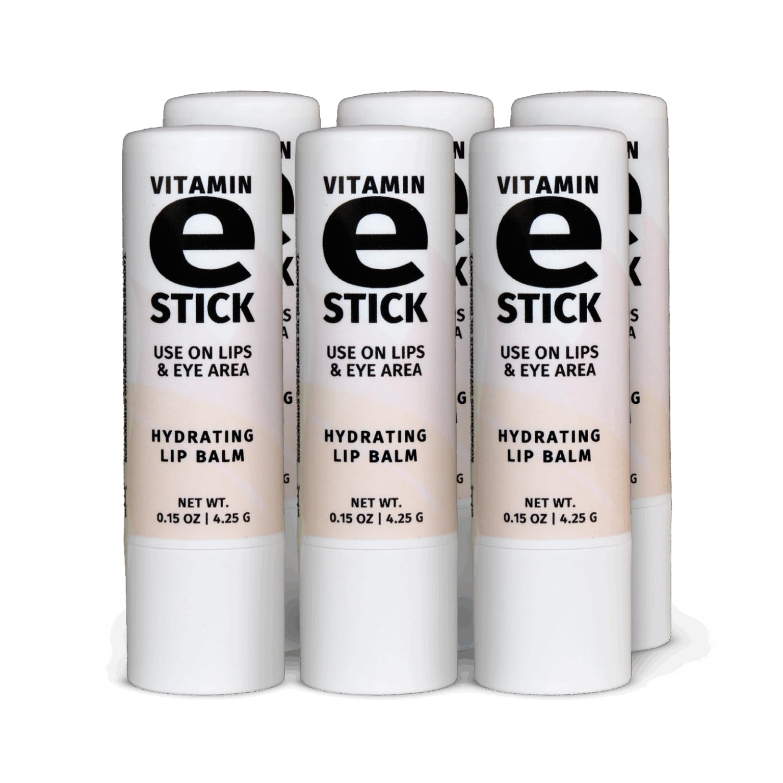 Reviva Labs Vitamin E Stick lip balm hydrates dry lips with a light gloss.