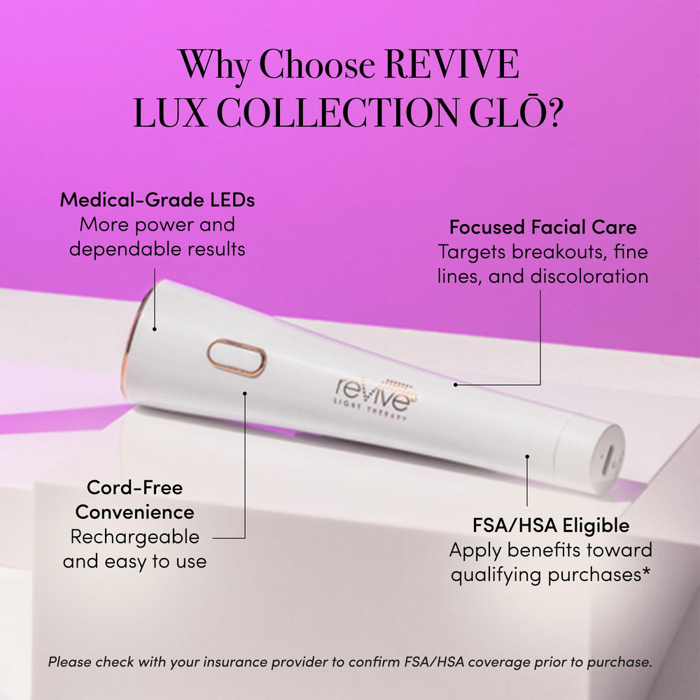 reVive Lux Collection: luz infrarroja para penetración profunda en la piel.
