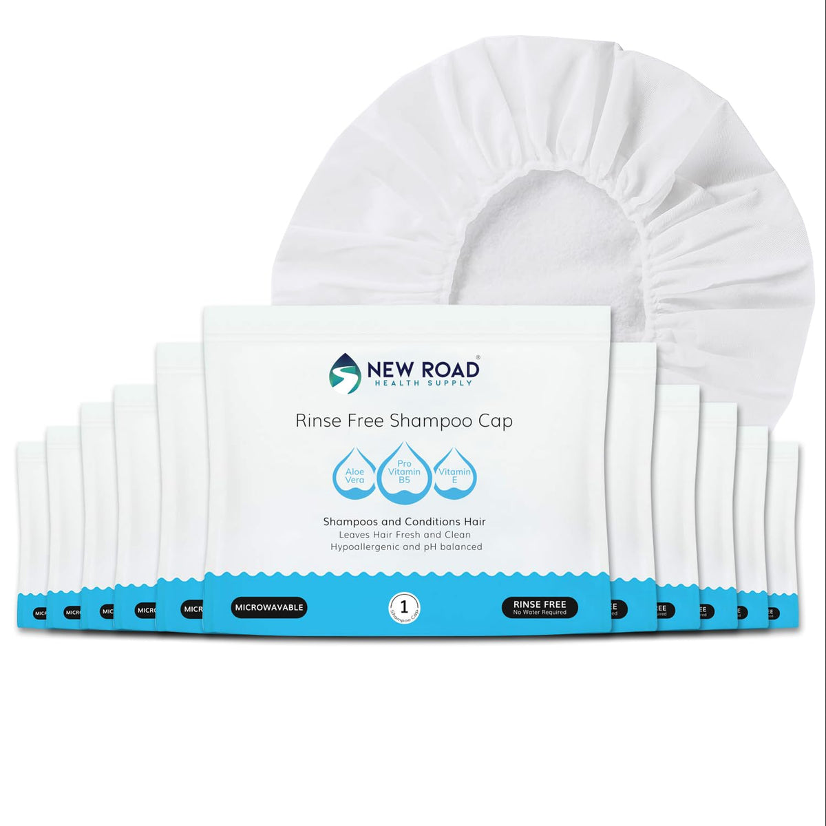 Revive Rinse-Free Cap en uso para limpieza capilar sin agua.