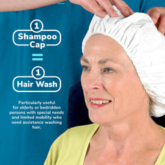 Cap Revive Rinse-Free, secado con toalla para cabello fresco tras el uso.