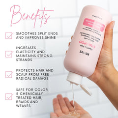 Reviveeo shampoo con aceite de argán para hidratación profunda y puntas suaves.