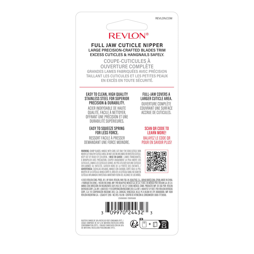 Alicate REVLON Cutículas, limpieza rápida para mantenimiento.