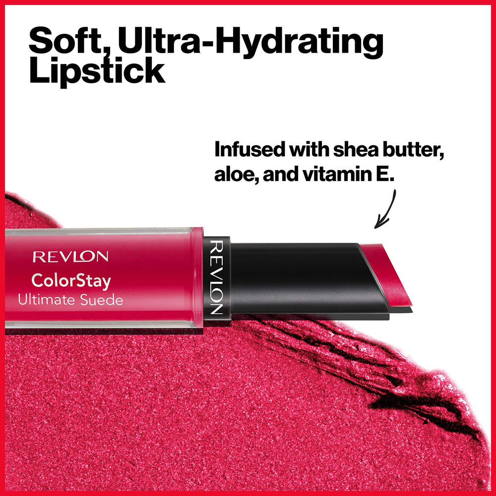 REVLON ColorStay Ultimate Suede Socialite, vitamina E para cuidado de labios durante el día