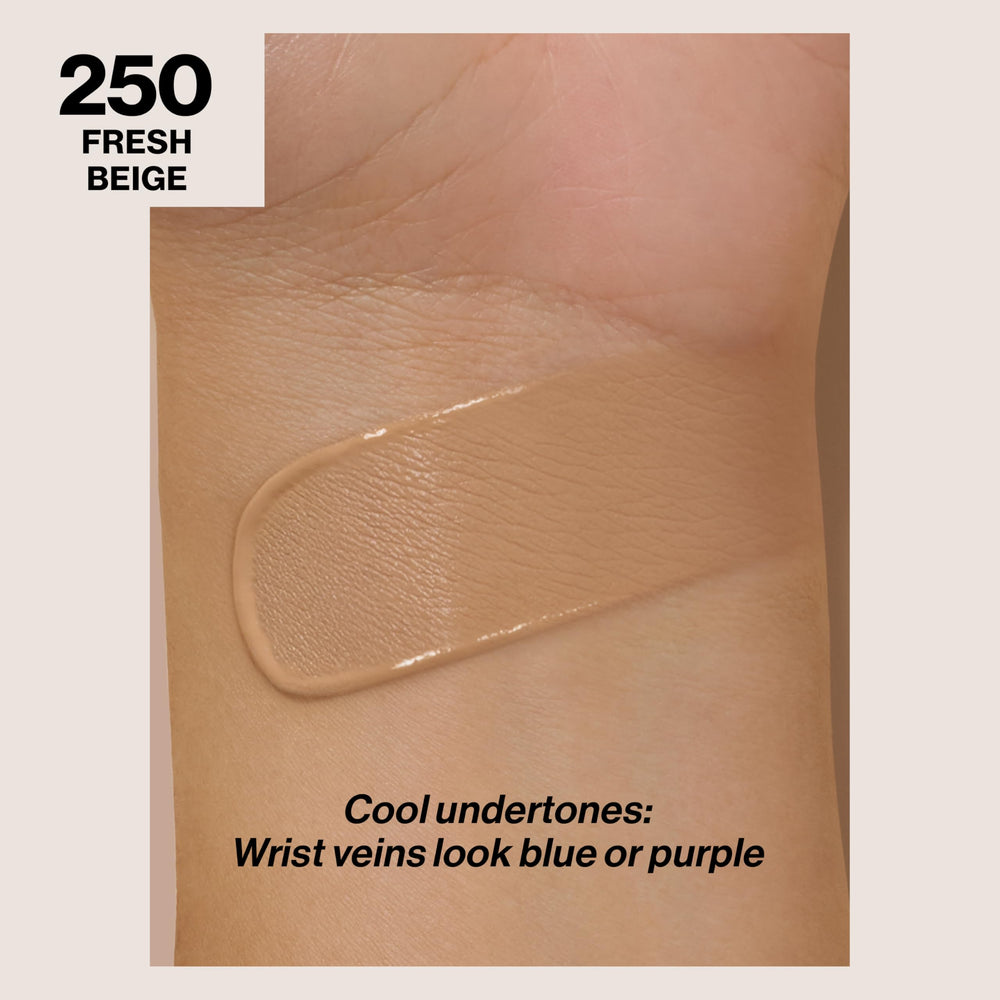 Muestra de textura de REVLON ColorStay, cobertura uniforme sin grasa