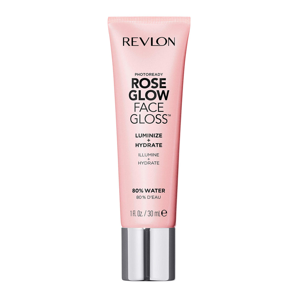 REVLON Brillo Facial Rosado: envase iluminador para piel radiante.
