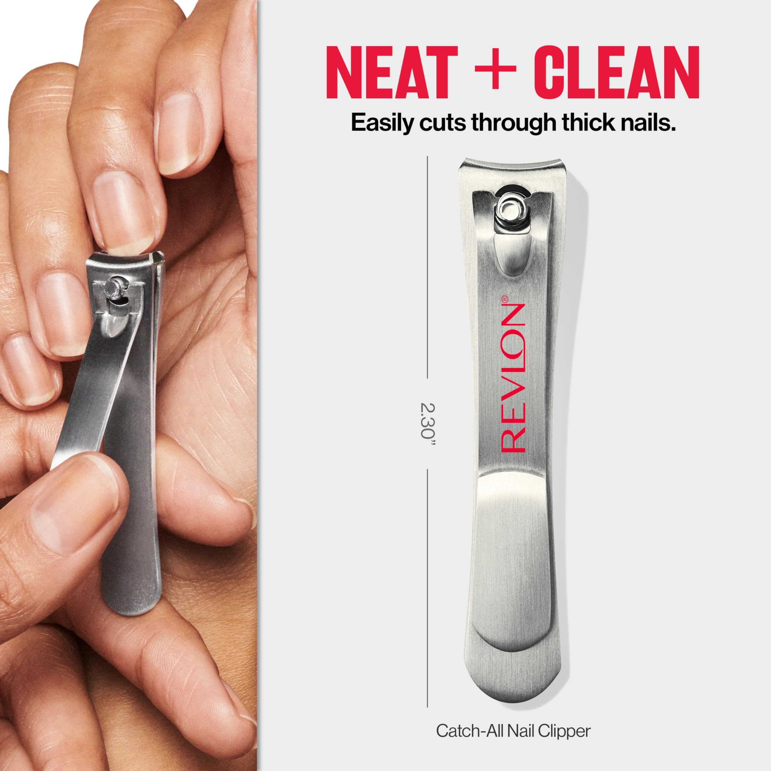 Recorte preciso con REVLON Catch-All para uñas limpias