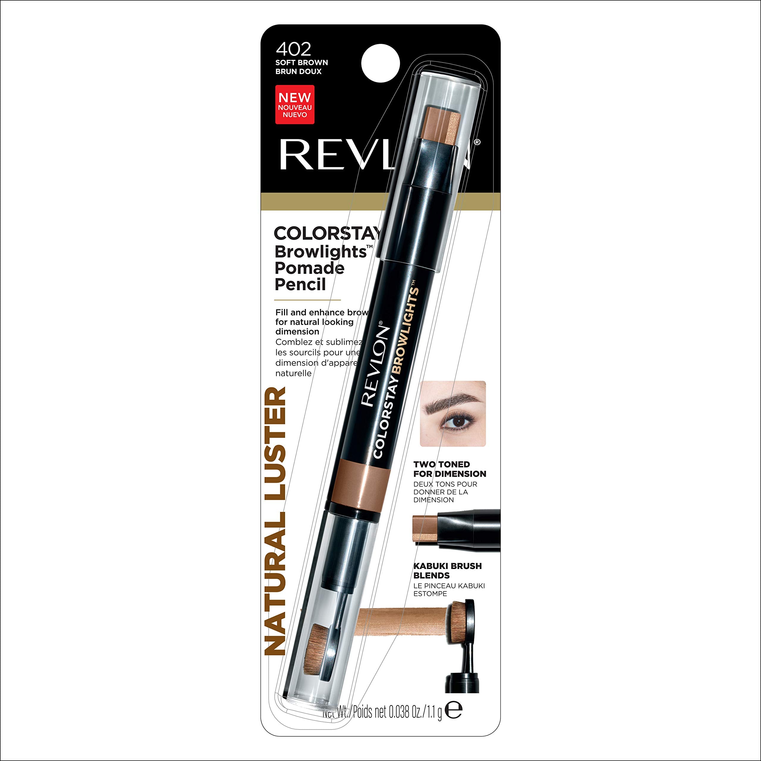 REVLON lápiz de cejas con acabado mate e iluminador para resaltar el arco.