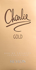 REVLON Charlie Gold, detalle de tapa, añade elegancia a tu rutina.