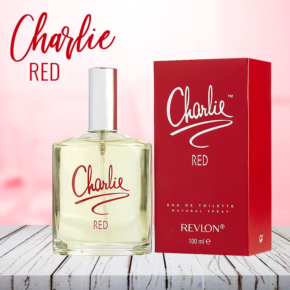 Tapa del frasco REVLON Charlie Red EDT, diseño elegante y seguro.