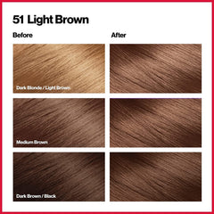 REVLON Colorsilk 51 Marrón Claro: crema de color sin amoníaco para cabello suave.