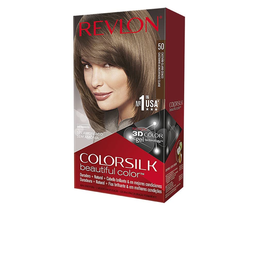 REVLON ColorSilk en tono ceniza claro para color natural y duradero.