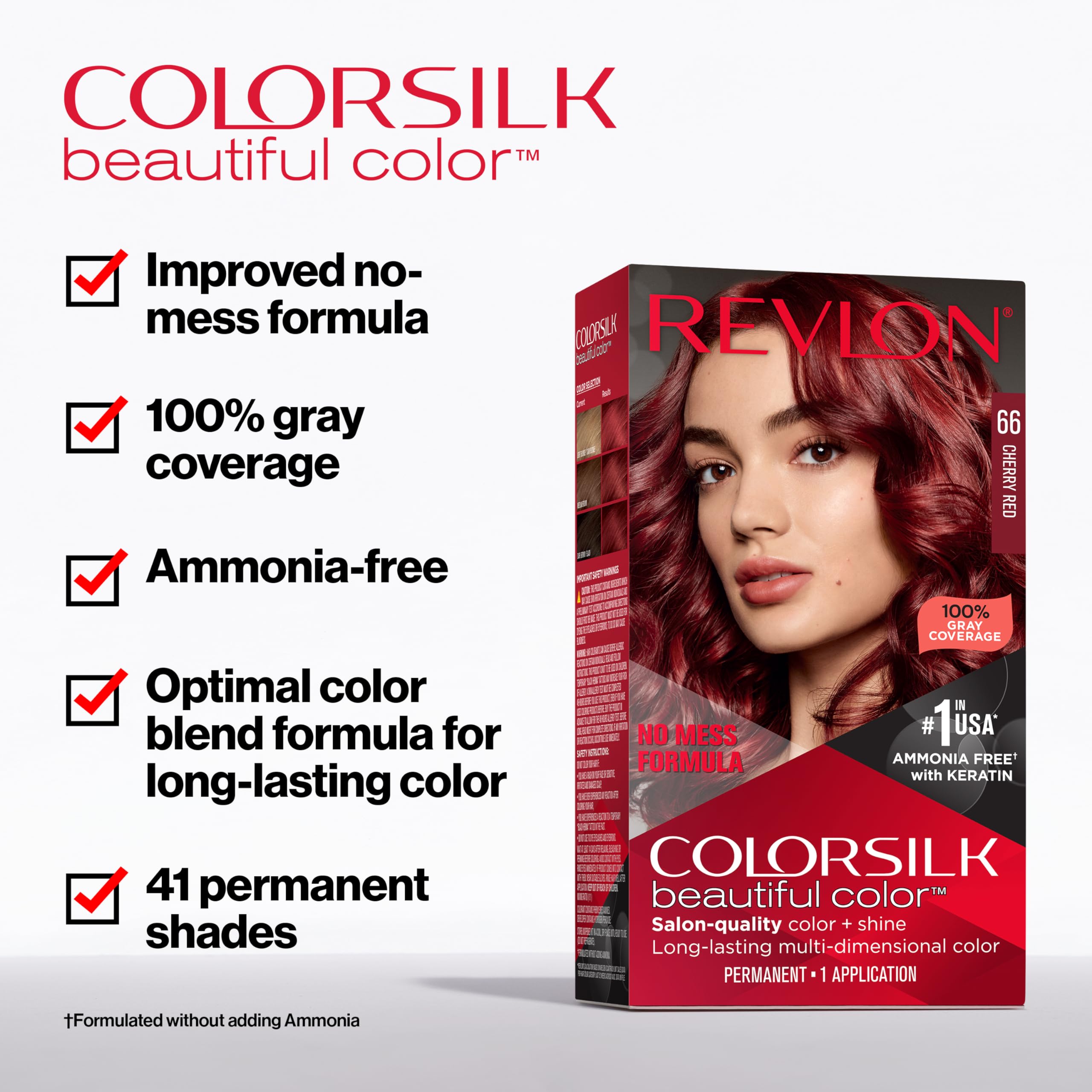 Revlon ColorSilk cobertura de canas 100% para color duradero.