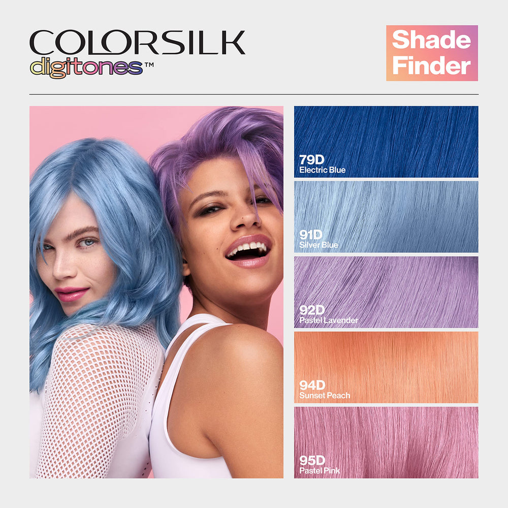 Revlon ColorSilk Digtones Pastel Lavanda: cabello con textura suave y brillante tras tintura.
