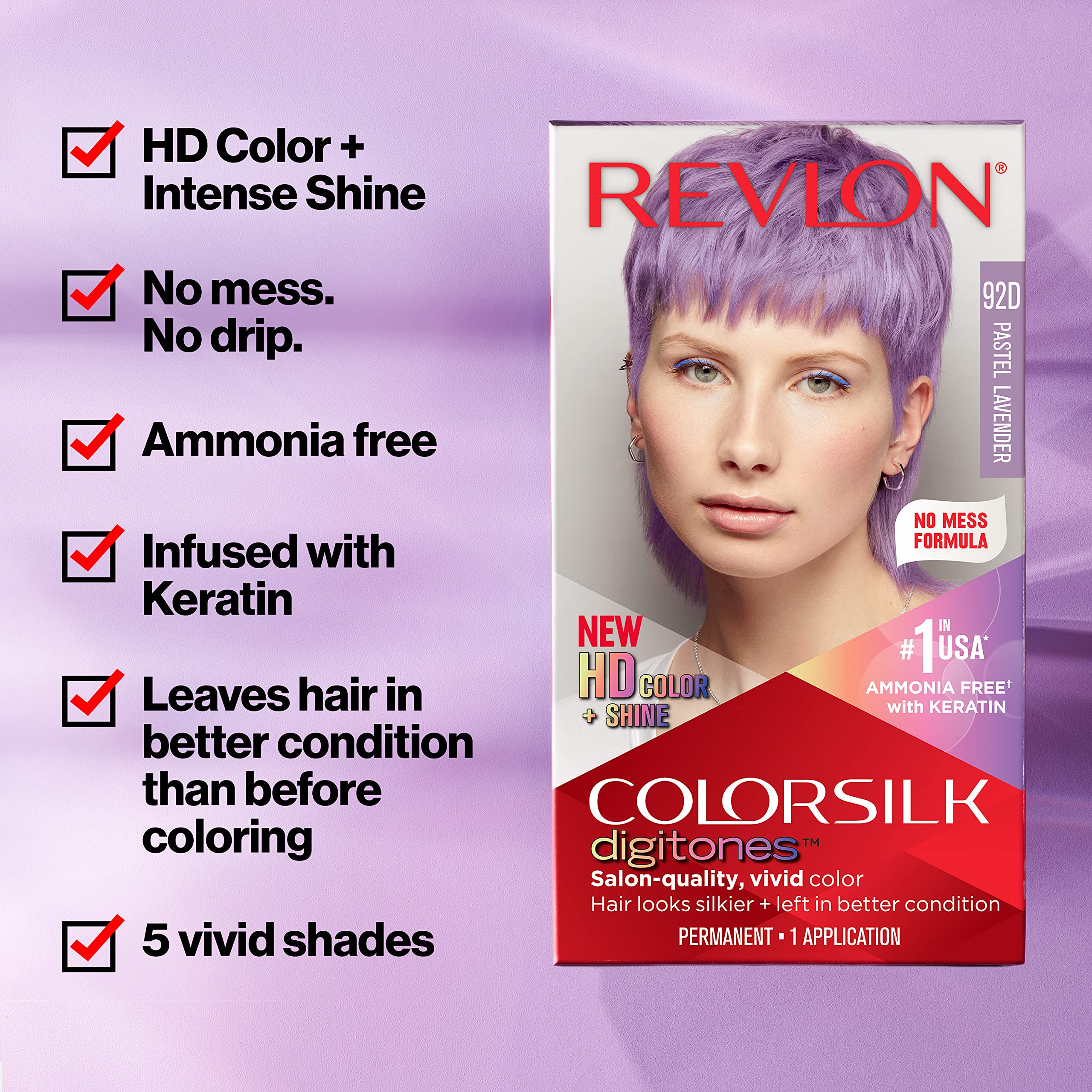 Revlon ColorSilk Digtones Pastel Lavanda: tubo de mezcla para lograr tono intenso.