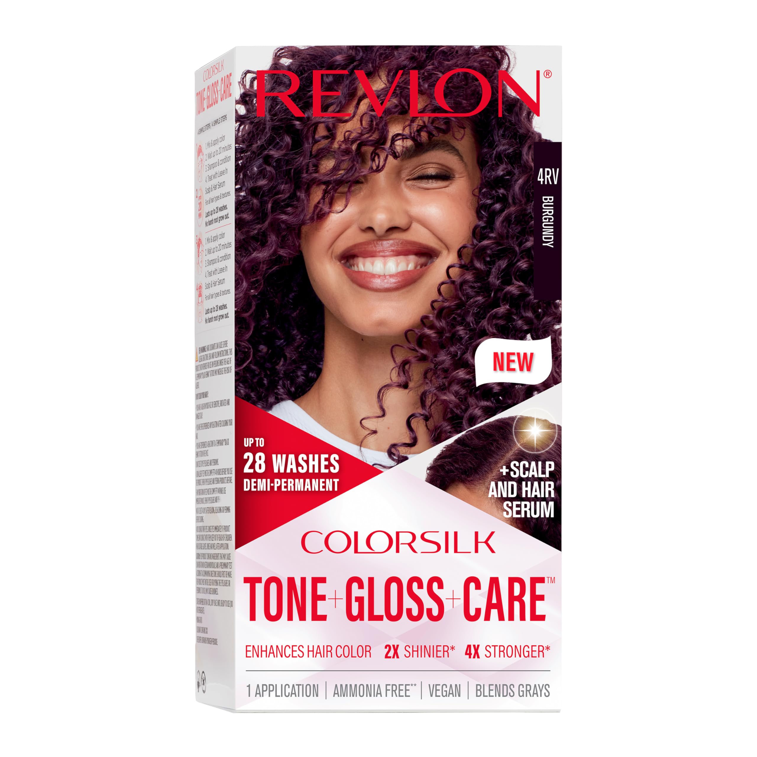 REVLON ColorSilk Tone Gloss Care en envase para aplicar en casa, brillo suave.