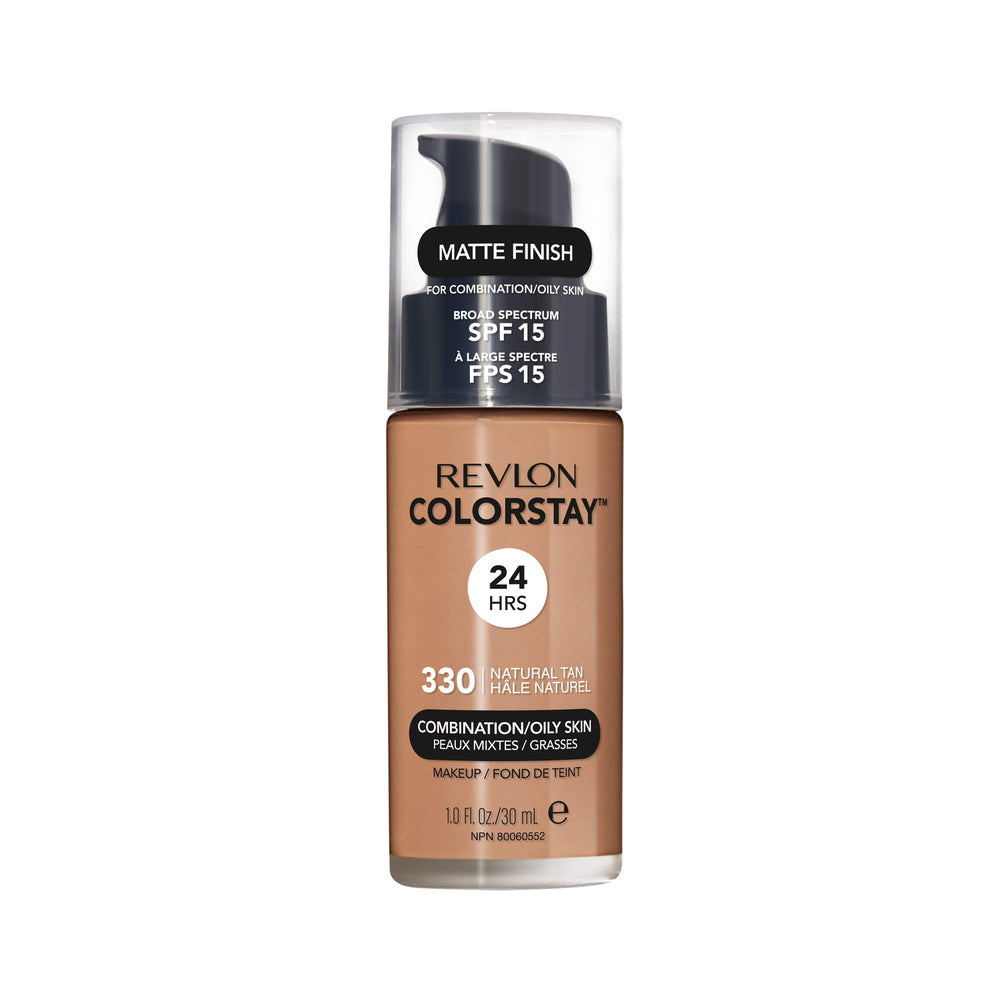 Revlon ColorStay: botella de base con acabado mate de larga duración para piel grasa.