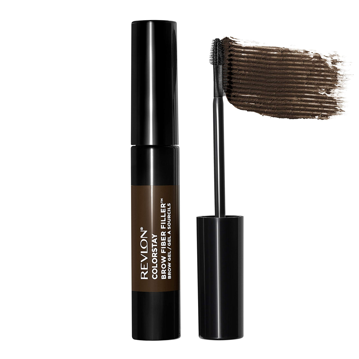 REVLON ColorStay Brow Fiber Filler, aplicador 2 en 1 para definir cejas