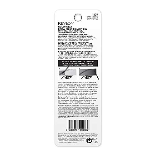 REVLON ColorStay Brow Fiber Filler muestra tono marron oscuro