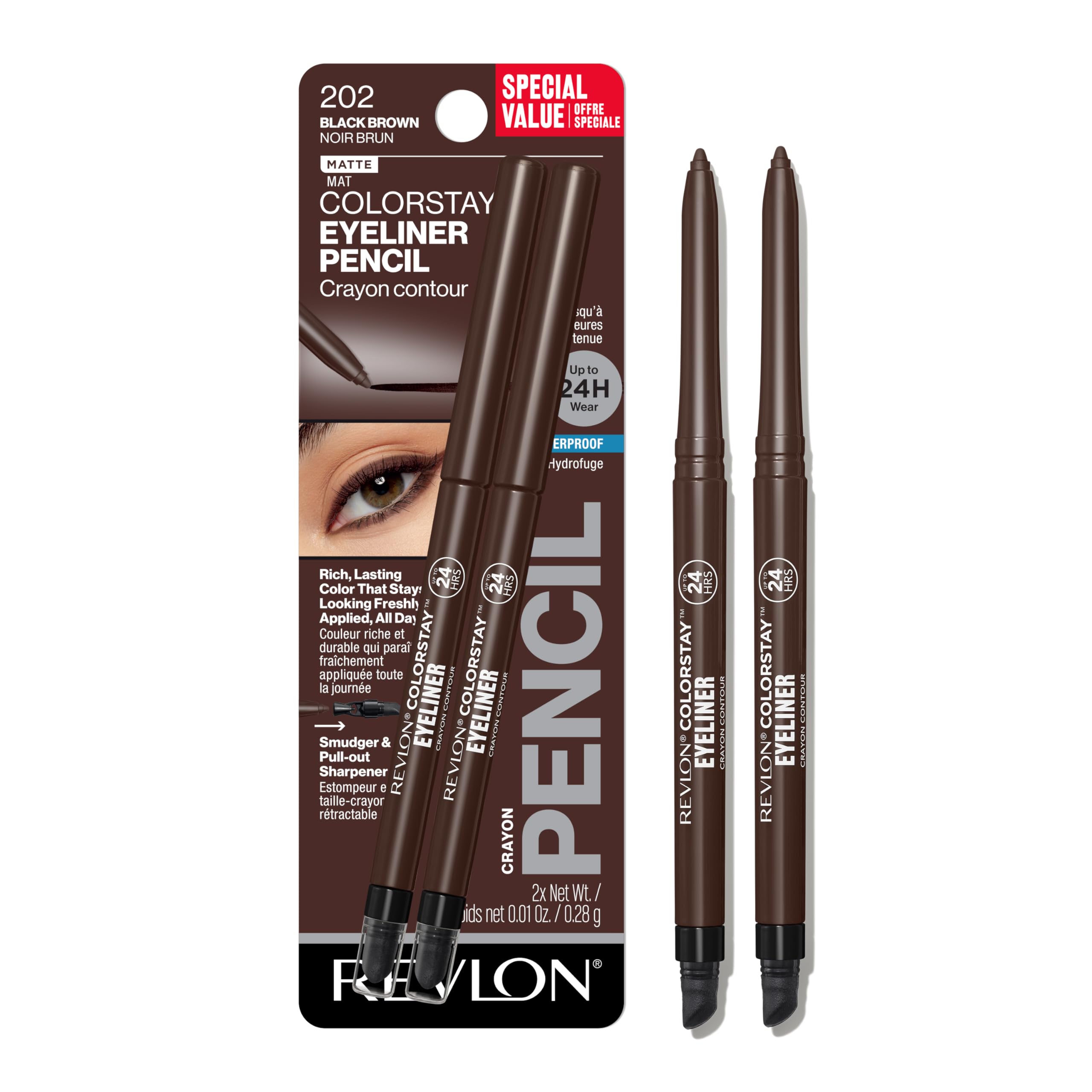 Delineador de ojos REVLON ColorStay resistente al agua para una mirada duradera.