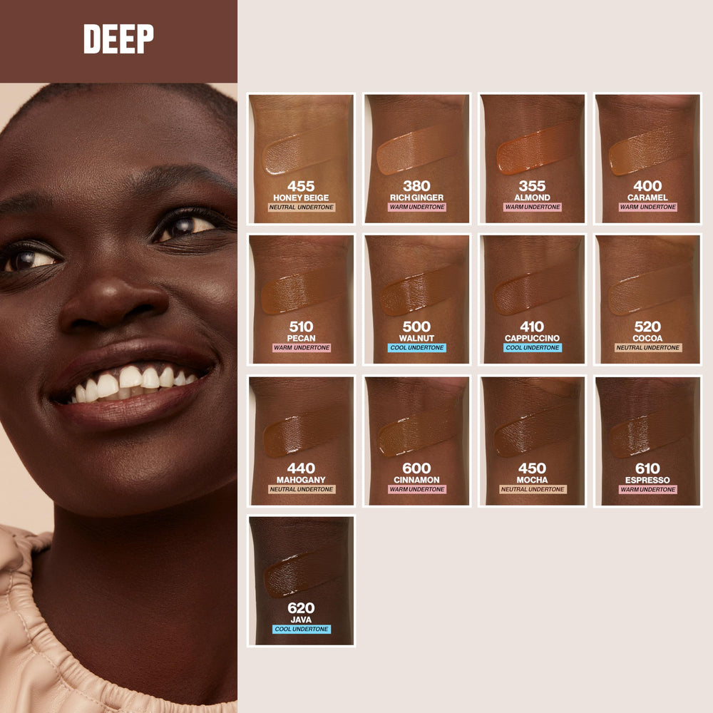 REVLON ColorStay fundación sin transferencia, 440 Mahogany, ideal para uso con mascarilla.