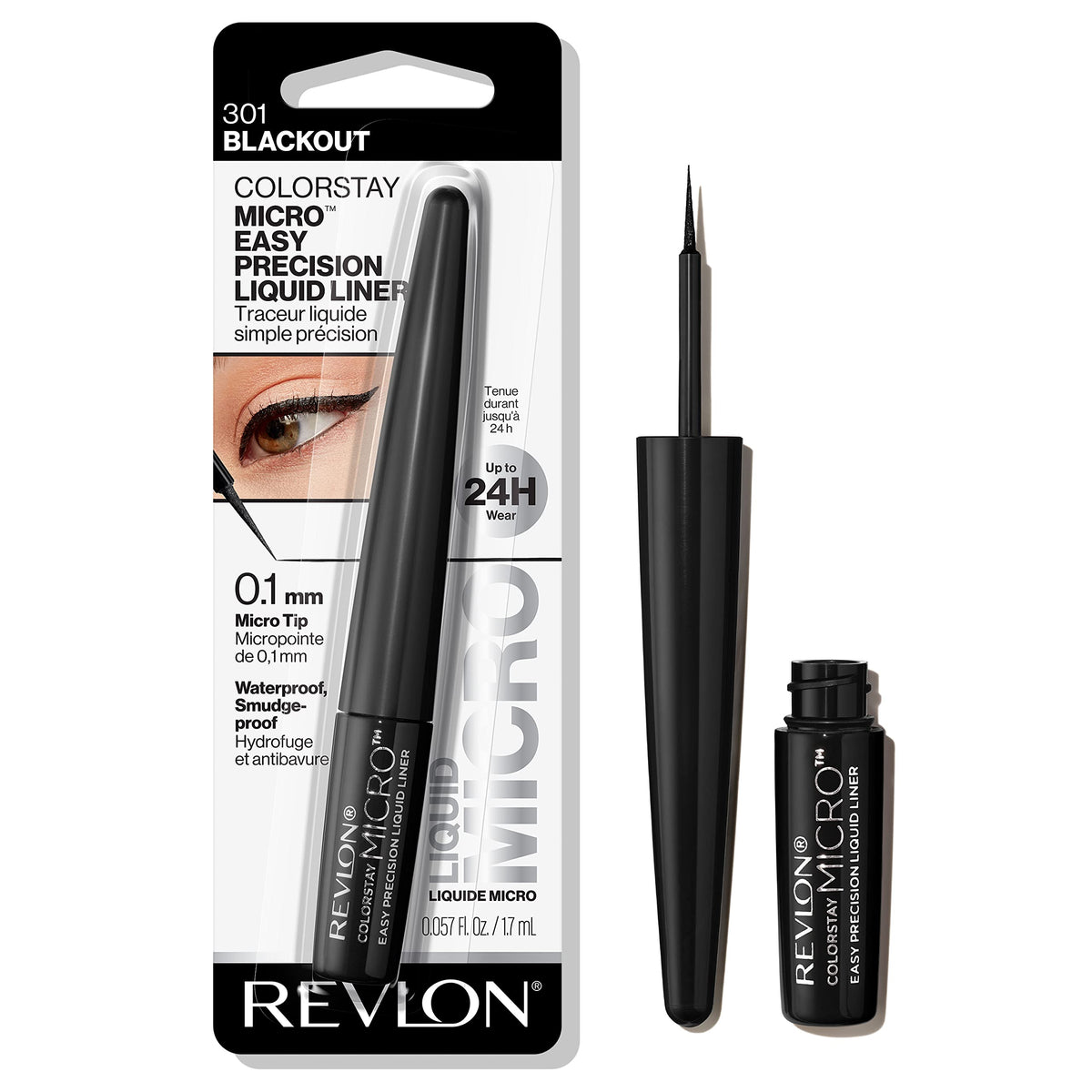 REVLON ColorStay Micro Preciso Delineador Líquido en acción, aplicación definida y suave.