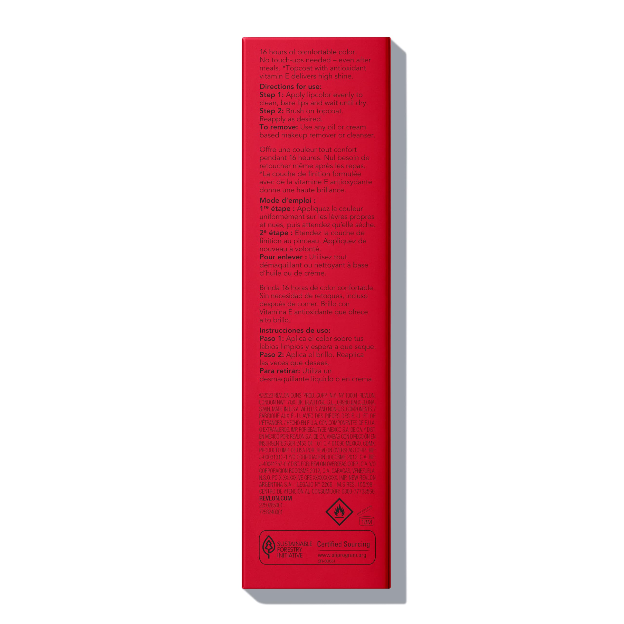 REVLON ColorStay Overtime Lipcolor: muestra el tono rojo Forever Scarlet en acción.