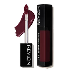Revlon ColorStay Satin Ink Crown Jewels tono 035, rojo reinante para labios intensos.