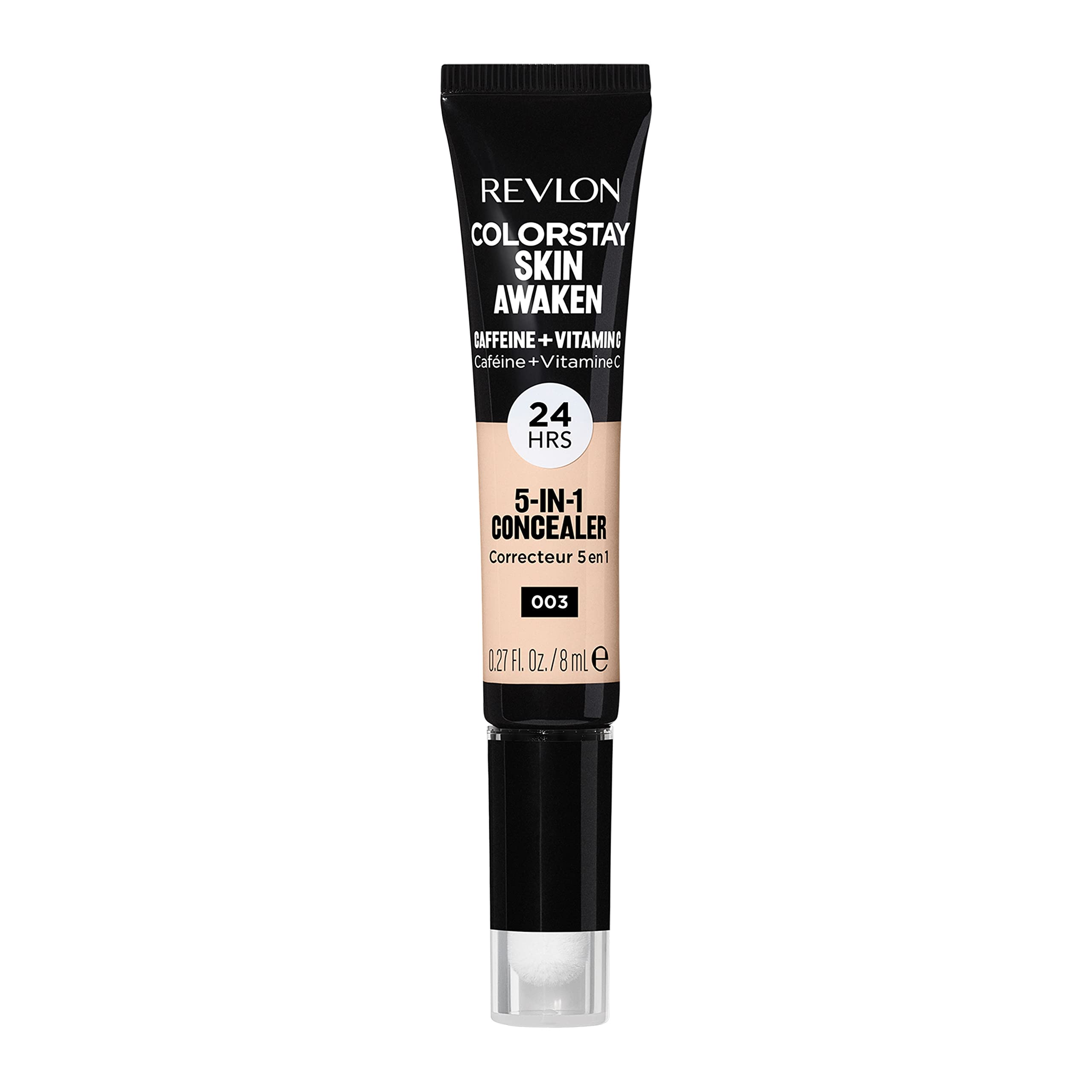 REVLON ColorStay Skin Awaken Concealer en tubo, primer plano, cobertura natural.