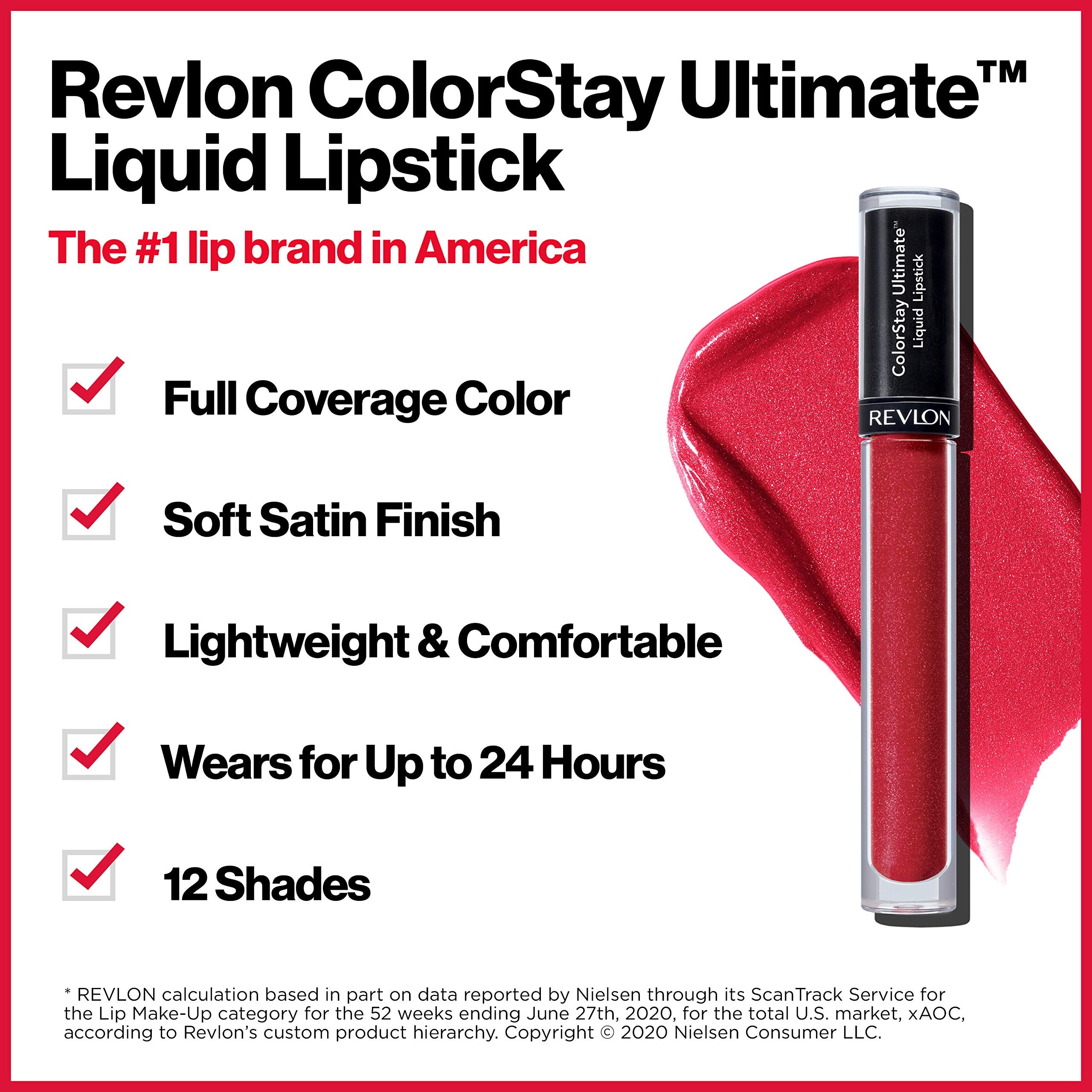 Revlon ColorStay Ultimate Liquid Lipstick cobertura total con una pasada.
