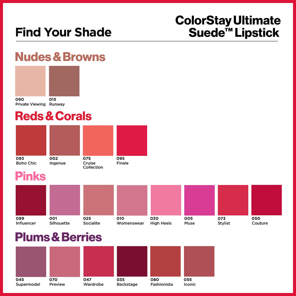 Revlon ColorStay Ultimate Suede: envase compacto perfecto para retoques en cualquier lugar.