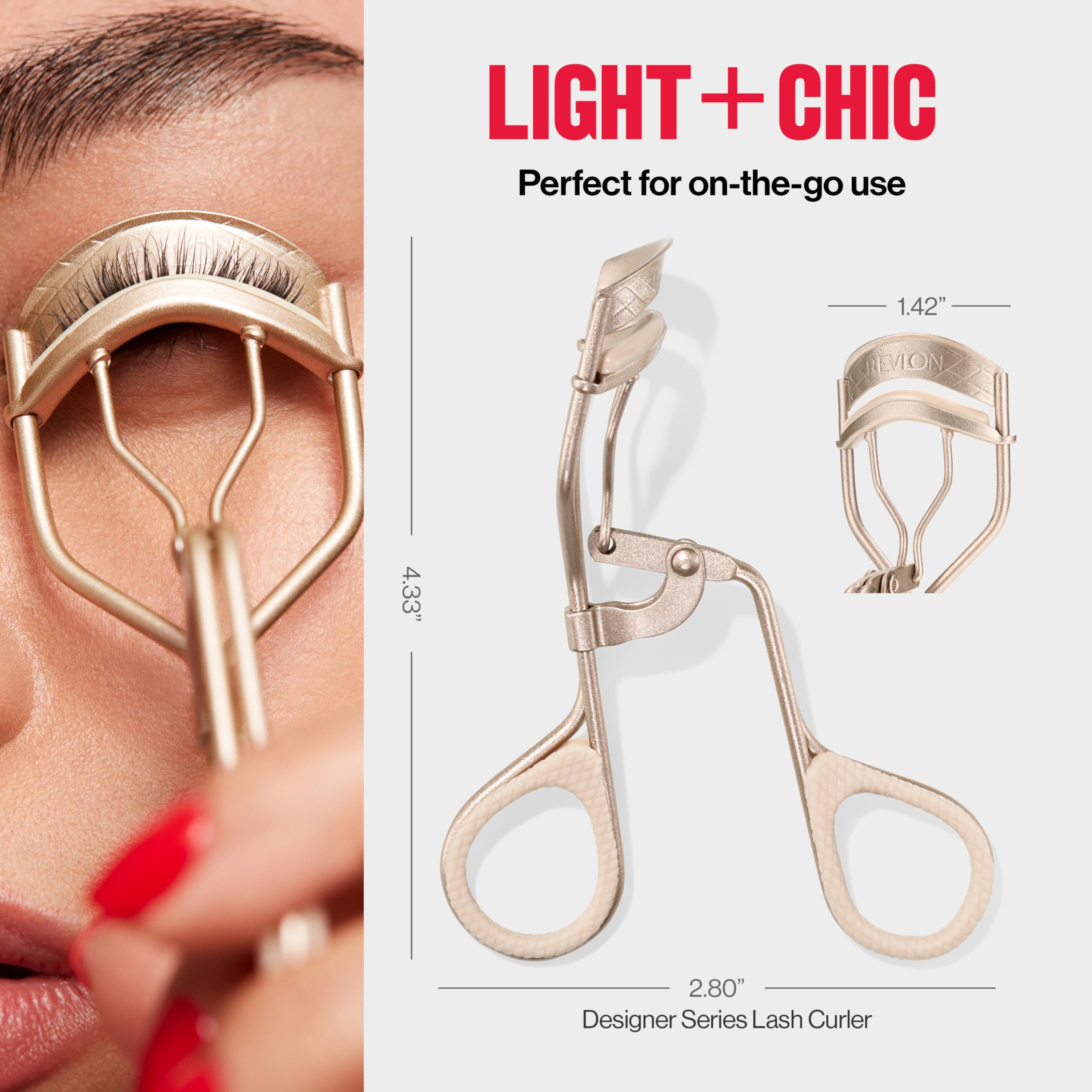 REVLON Curvadora de Pestañas, compatible con la mayoría de formas de ojos.