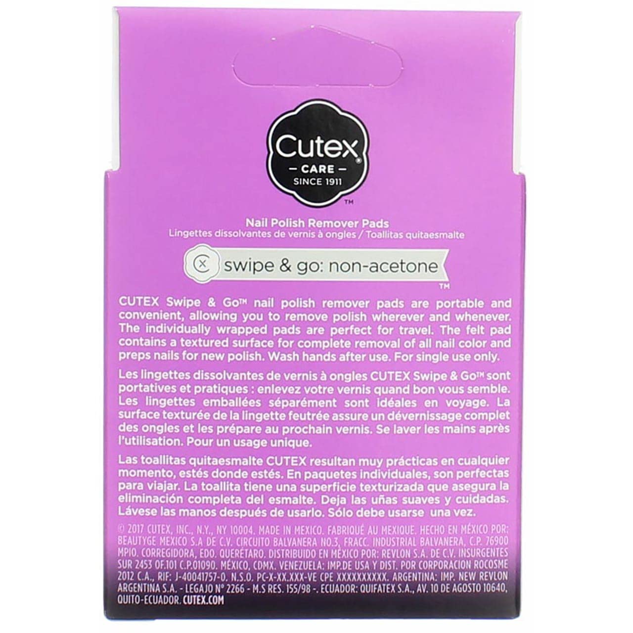 REVLON Cutex Care Swipe Go, envase portátil ideal para retoques en casa o viajes.