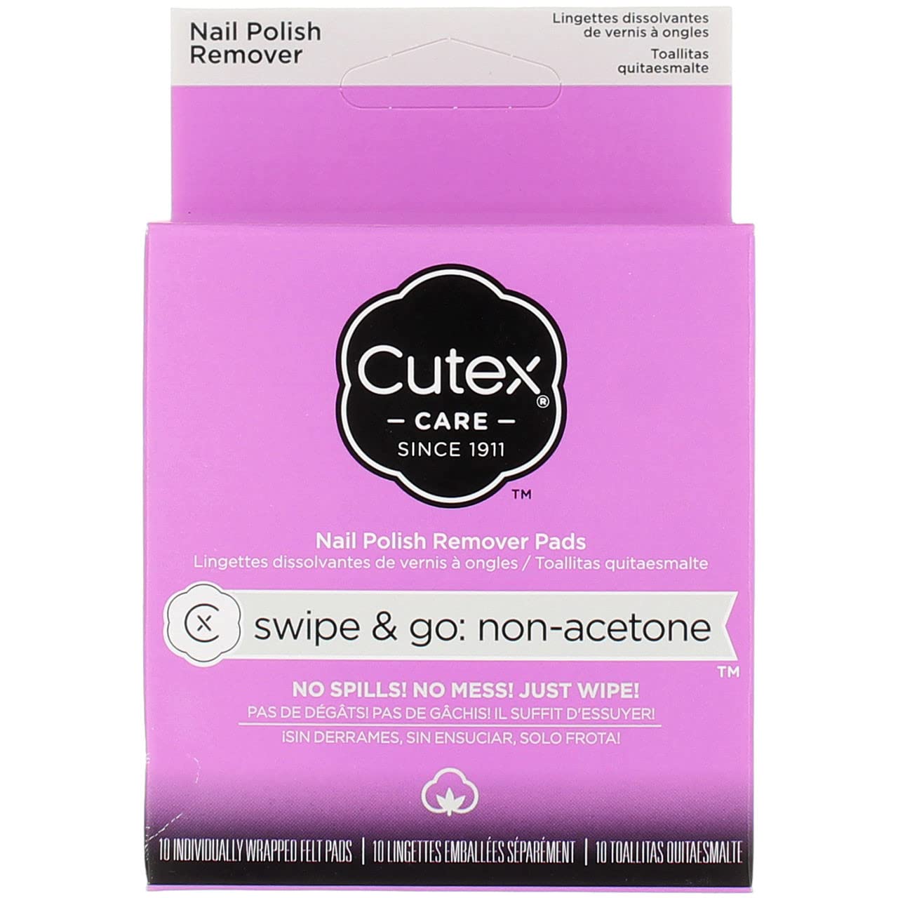 REVLON Cutex Care Swipe Go, almohadillas quita esmalte, desmaquilla con aroma a coco.