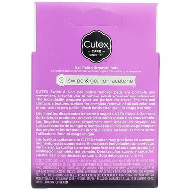 REVLON Cutex Care Swipe Go, remoción rápida sin acetona que cuida uñas y cutículas.
