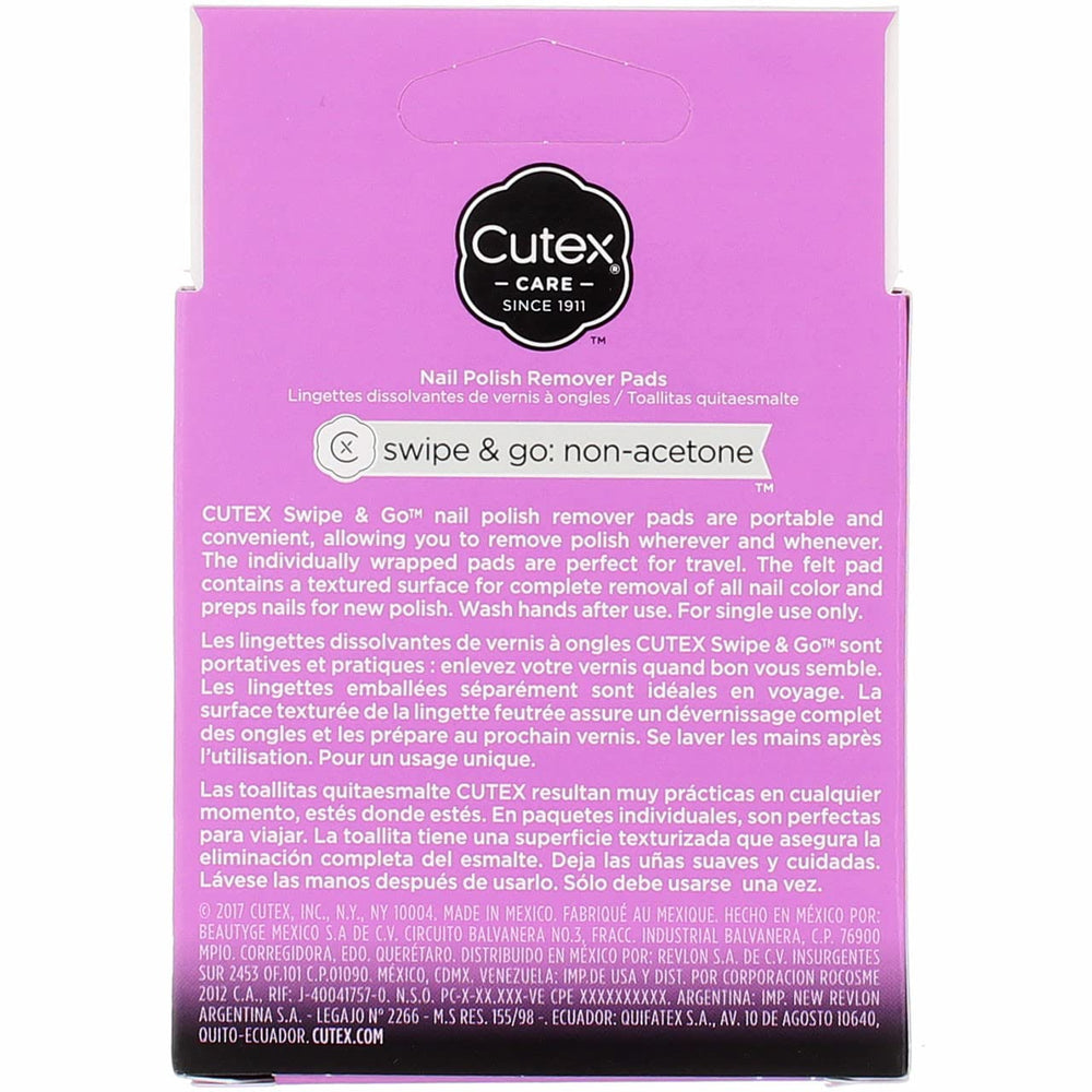 REVLON Cutex Care Swipe Go, quita esmalte sin acetona con fragancia de coco.