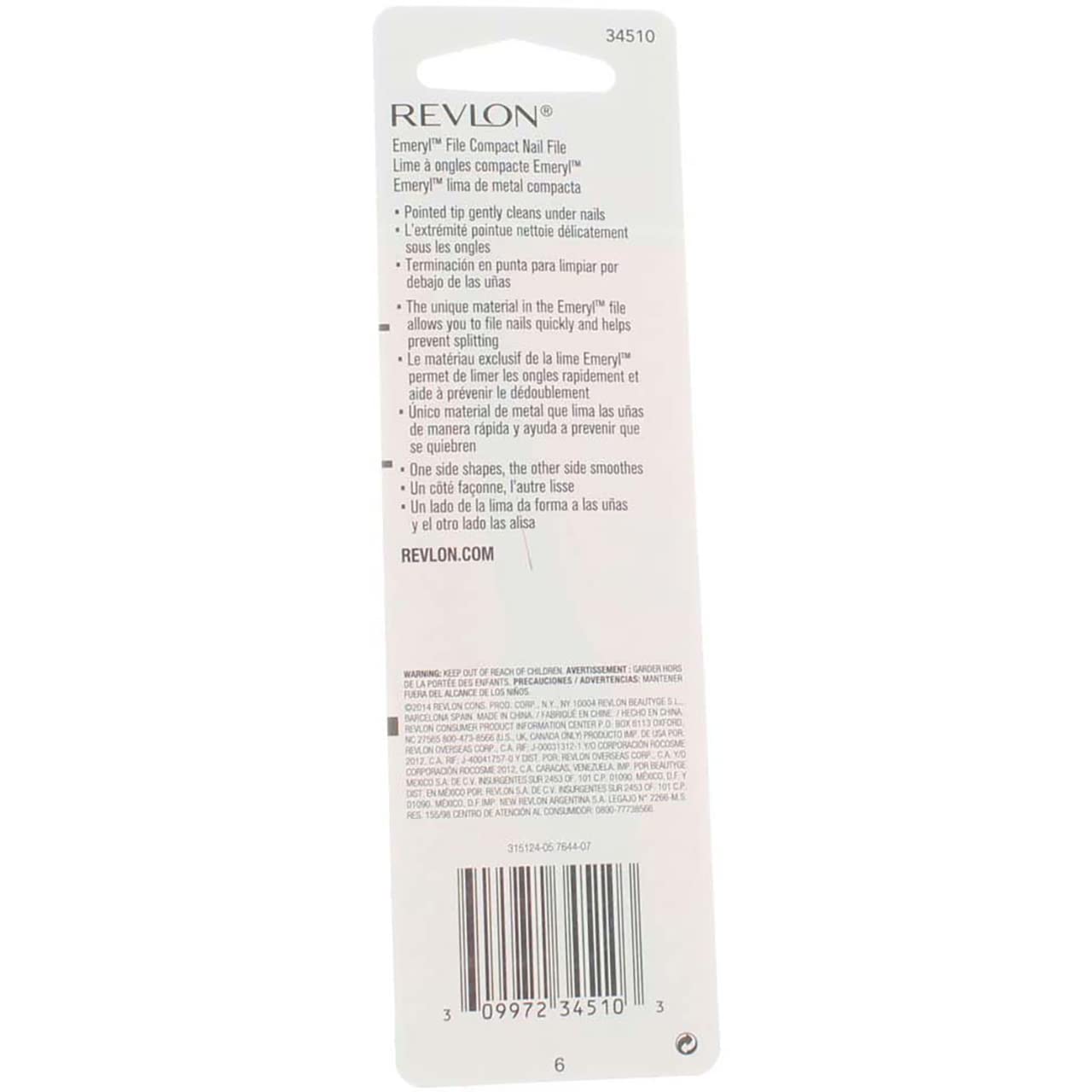 Revlon Emeryl File, diseño compacto para guardar con facilidad.