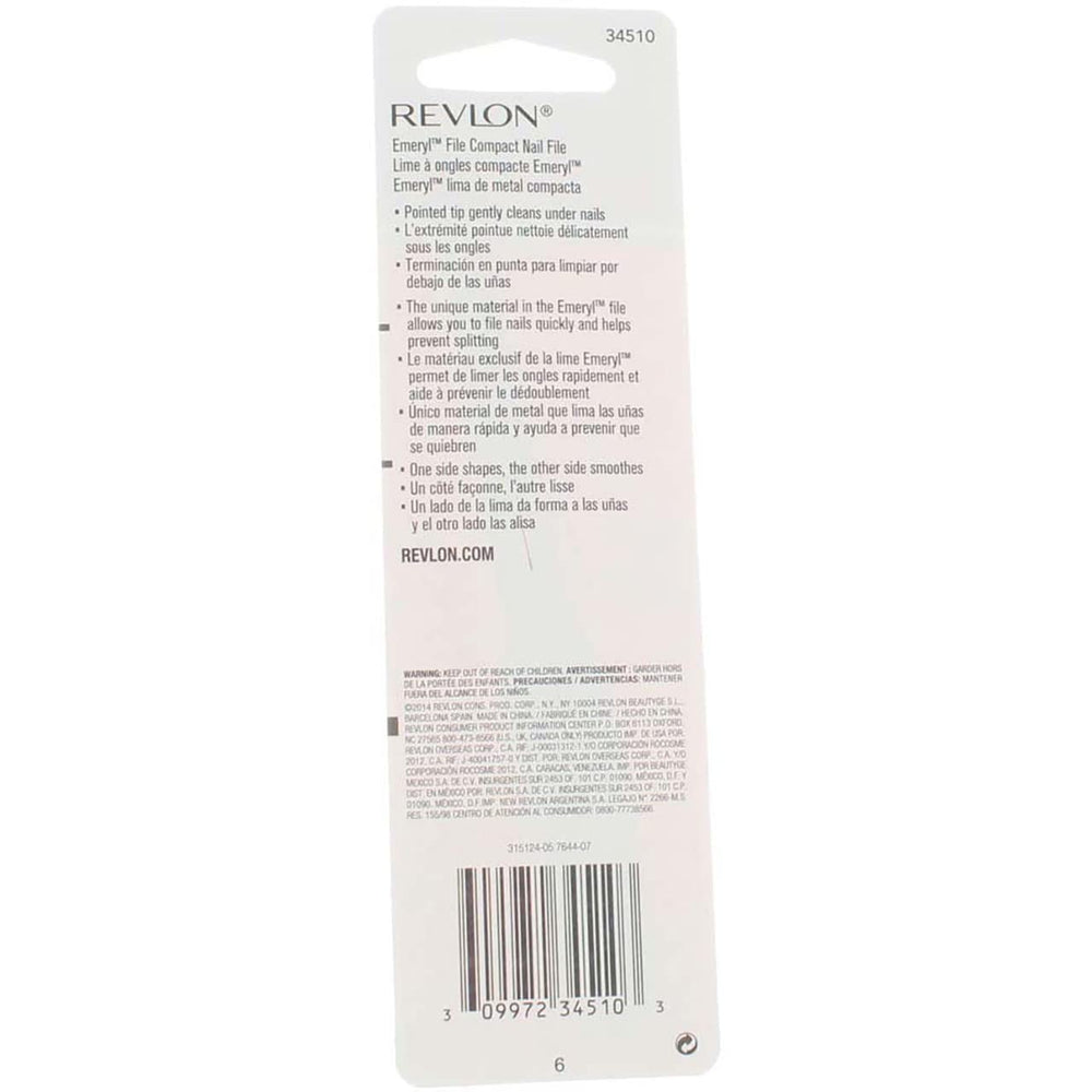 Revlon Emeryl File, mango ergonómico para agarre cómodo durante el limado.