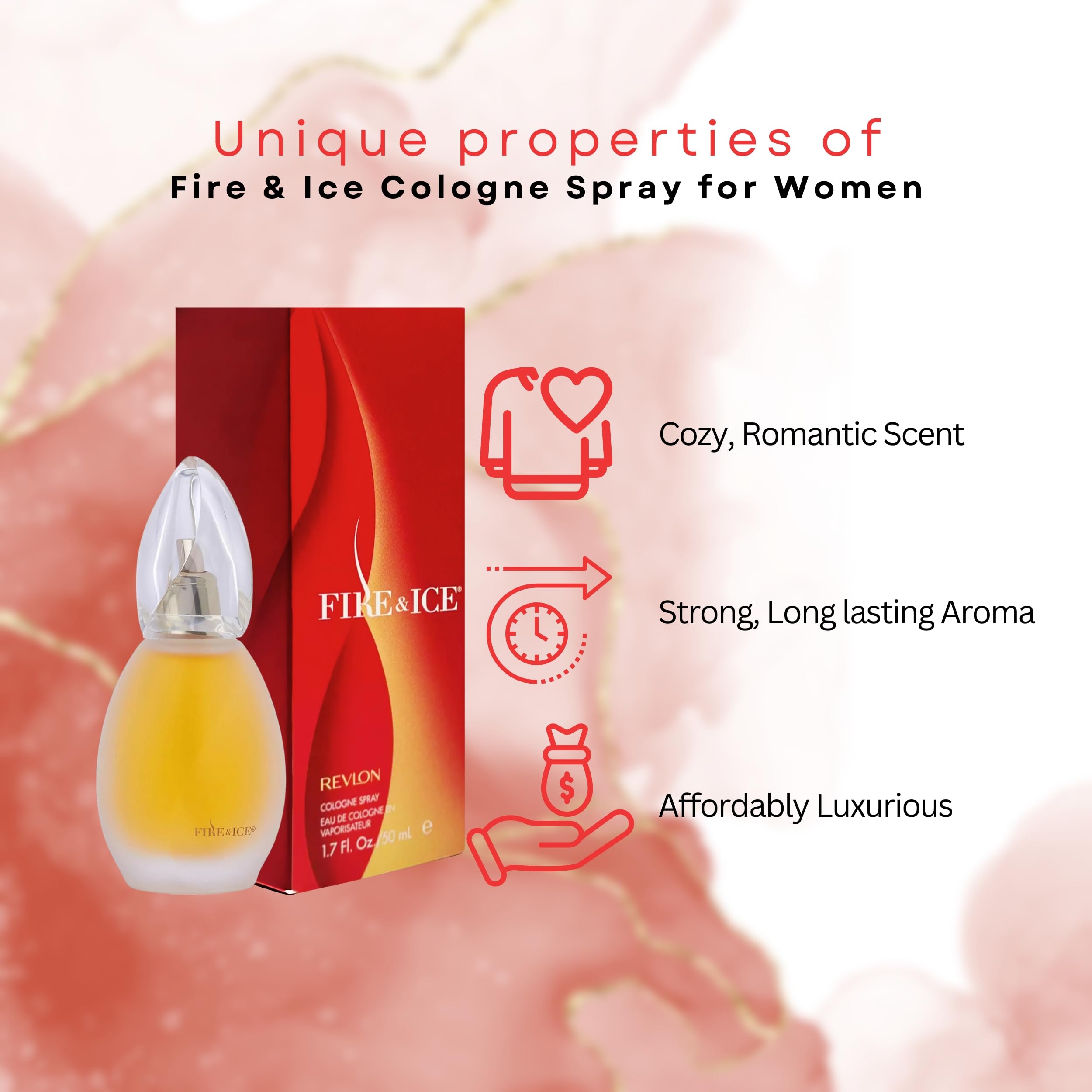 REVLON Fire & Ice: envase portátil de 50 ml para viajes.