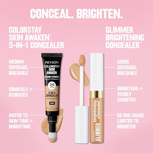 Revlon Glimmer Corrector acabado natural que se mantiene todo el día.