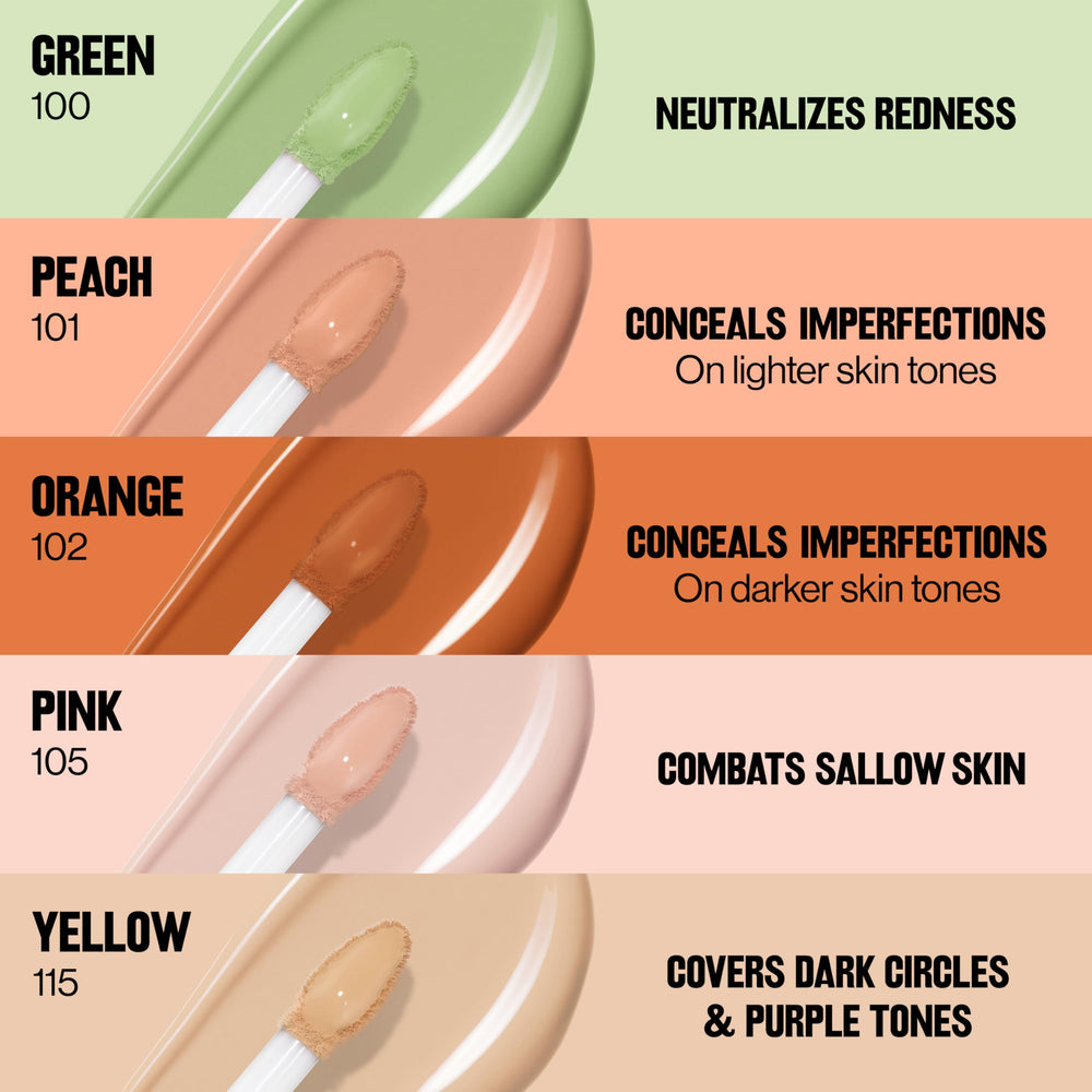 Revlon Glimmer Corrector tono verde neutralizando enrojecimientos.