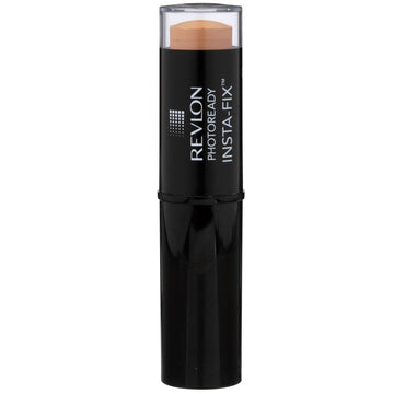 Revlon Insta-Fix muestra tono 160 Medium Beige para igualar el tono de piel.