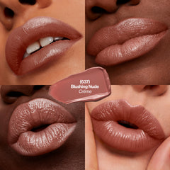 Revlon Labial 637, muestra de tono desnudo para looks naturales.