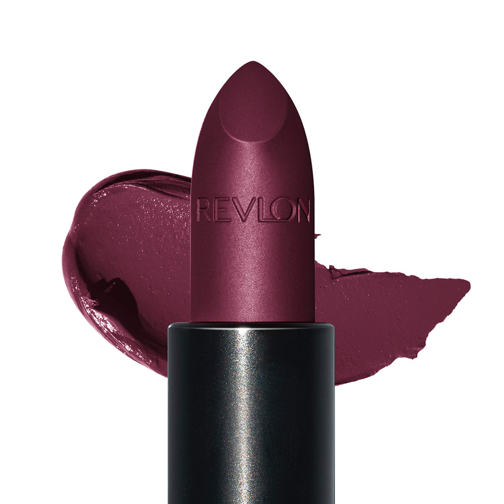 REVLON labial mate textura cremosa que se desliza sin esfuerzo en los labios.