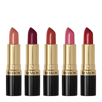 REVLON Labial Super Lustrous: set de 5 tonos cremosos para labios suaves.