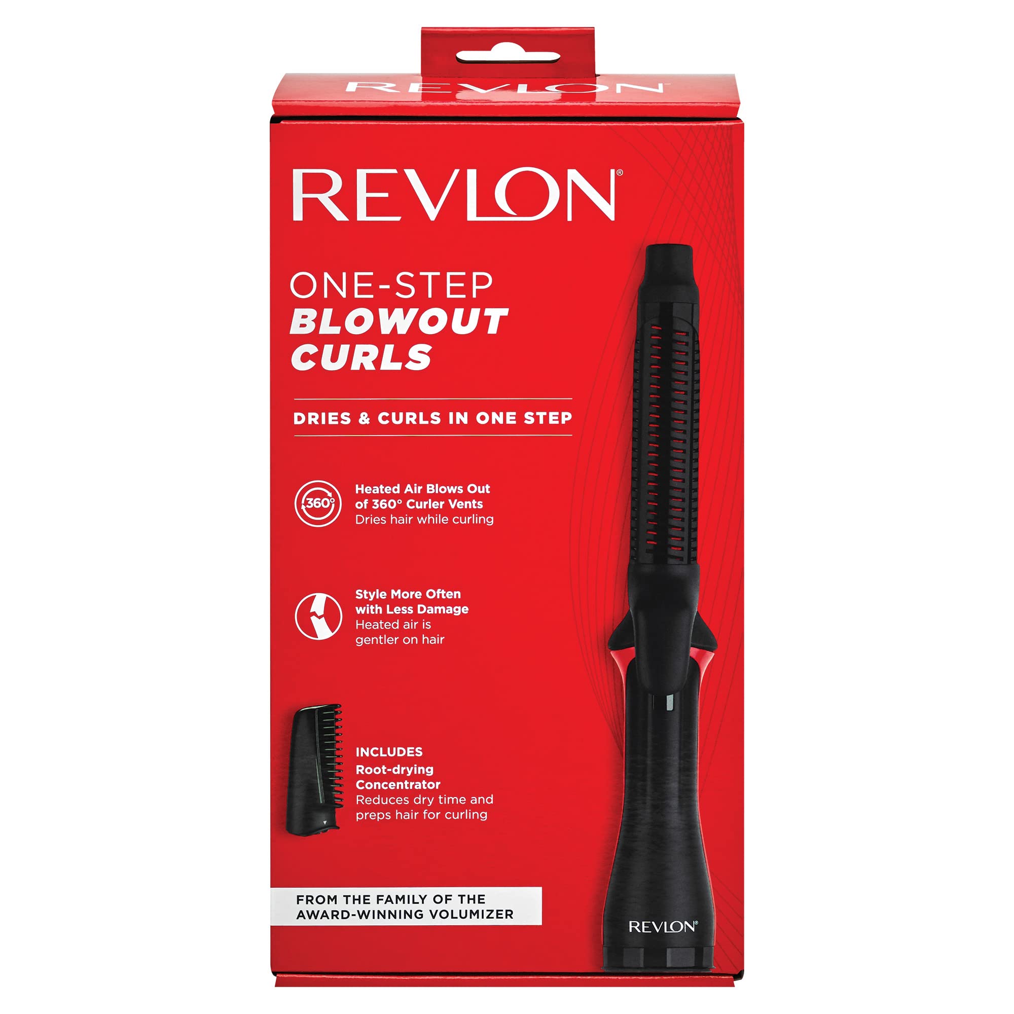 REVLON One-Step Blowout Styler barril desmontable para almacenamiento seguro.